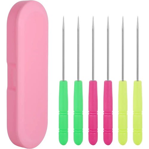 6-Piece Cookie Scribe Set with Sugar Stir Needle in Plastic Storage Box - Colorful Cookie Decorating Kit for Icing and Baking