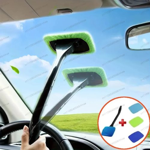 Bộ dụng cụ vệ sinh kính ô tô có bàn chải, dụng cụ lau kính chắn gió, gạt kính trong xe, tay cầm dài, phụ kiện ô tô