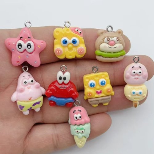 10 Pcs Cartoon Animal Charms Resin Pendants for DIY Jewelry Making, Earrings, Necklaces