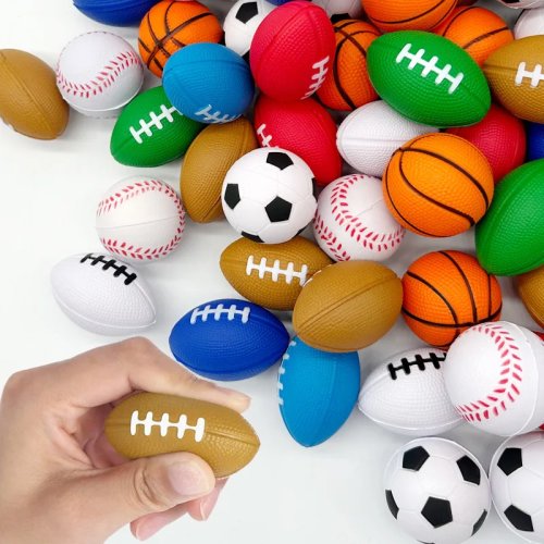 Sport Theme Squeeze Ball Toys - Anti-Stress Balls for Kids, Birthday Party Favors, Pinata Fillers, Soccer & Basketball Gifts (4/12/20pcs)