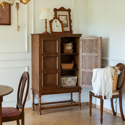 Armoire de rangement rétro multi-niveaux, bibliothèque et buffet style mid-century pour chambre et salon