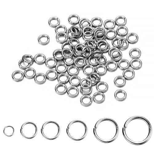 30-200Pcs Stainless Steel Jump Rings 3-25mm Split Ring Connectors for DIY Jewelry Making