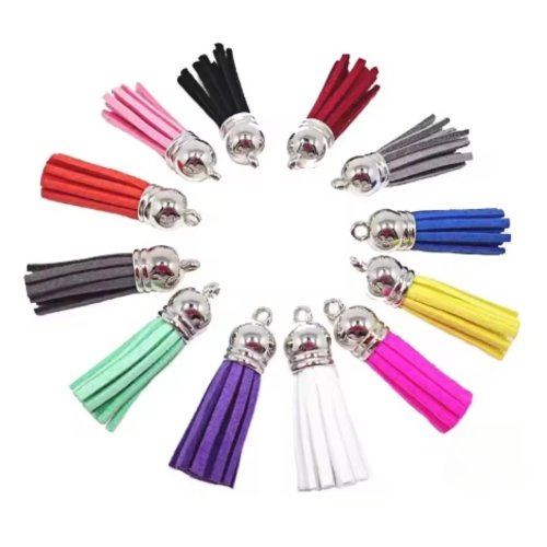 Glands en similicuir suédé avec capuchon métallique, pendentif mini pour porte-clés, boucle d'oreille, accessoires de création de bijoux DIY, couleurs assorties