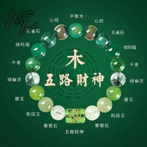 Natural Jade Five Elements Beads Bracelet - Energy Amulet Bangle Gift for Women & Men