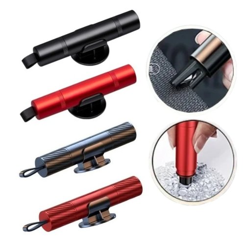 2-in-1 Car Emergency Hammer Window Breaker and Seat Belt Cutter Escape Rescue Tool