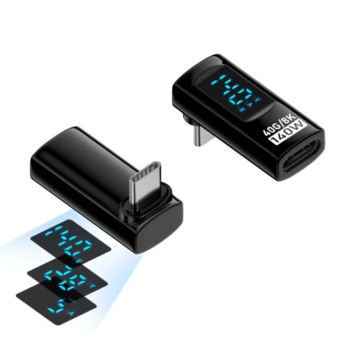 USB-C to USB-C Adapter with Digital Display, 40Gbps, 140W Fast Charging, 8K@60Hz Video, Bidirectional Converter