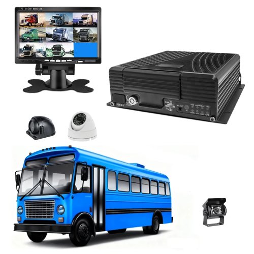 12-Channel Mobile DVR System with 10" Touchscreen, WiFi/4G Remote View, 2K MDVR Car Black Box for Truck Bus RV Monitoring