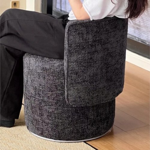MOMO Italian Luxury Swivel Dressing Stool with Backrest, French Style Makeup Chair for Bedroom