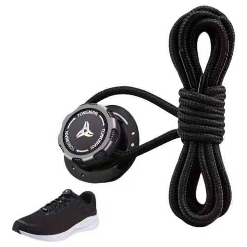 1 Pair No-Tie Shoe Locks - Rotating Buckles for Sports and Outdoor Shoes - Unisex Quick-Adjust Design - Pre-Installed