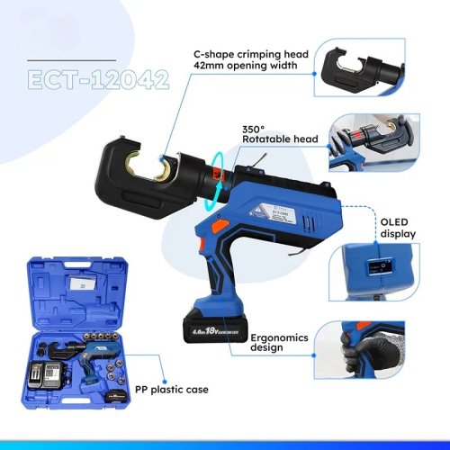 ECT-12042 Crimpadora Hidráulica de Batería 400mm² 12 Toneladas