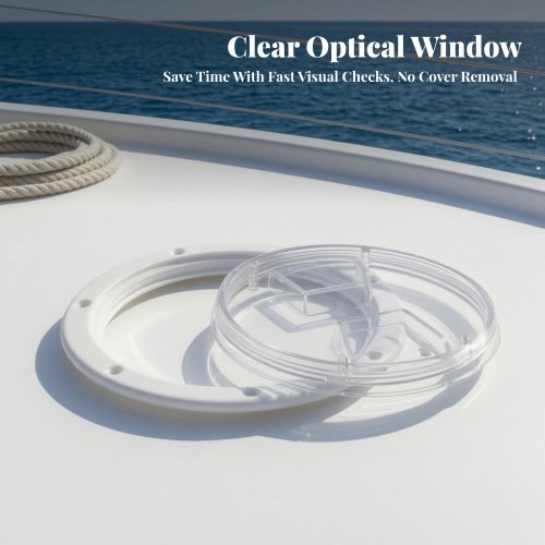 Reinforced Round Deck Hatch Cover with Transparent Lid, Detachable Boat Access Hatch for Boats & Yachts