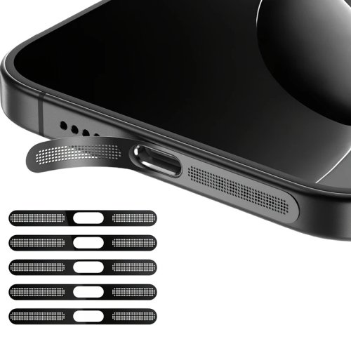 5Pcs Metal Dustproof Net Sticker for iPhone 16 Pro/15/14/13/12 Series Earpiece and Speaker Hole Mesh Protector