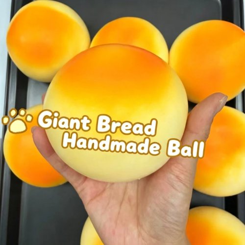 Knuspriger großer Brot-Stressball – formbarer Squeeze-Ball mit langsamem Rückfederungseffekt, cremiges Gefühl, Fidget Sensory ASMR Anti-Stress-Geschenk