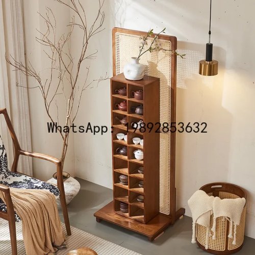 Rattan Massivholz Regal, Chinesischer Stil, Teestube Raumteiler