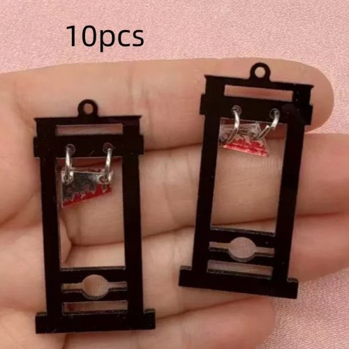 10 unid. Pingentes Halloween faca sangrenta guilhotina para fazer bijuteria DIY