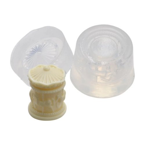 Molde de silicone estilo vintage para fazer vasos em miniatura com detalhe em relevo artístico