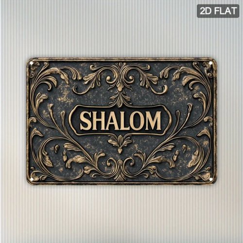 CIFBUY Vintage Shalom งานศิลปะผนังอะลูมิเนียม 20x20 ซม. ป้ายโลหะกันน้ำสำหรับห้องนอน บาร์ คาเฟ่ สำนักงาน ตกแต่งสไตล์ฟาร์มเฮาส์