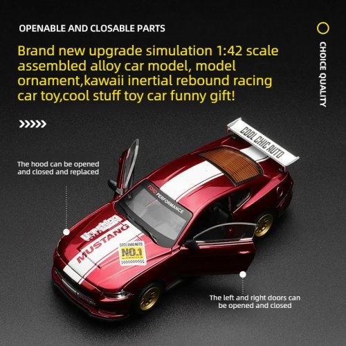 Cool 1:42 Scale Alloy Sports Car Model, Kawaii Inertia Rally Racing Car, Funny Gift for Kids 2-4 Years Old