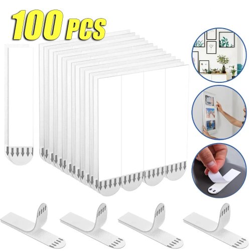 Punch-Free Adhesive Mounting Strips - Self-Adhesive Picture Frame, Poster & Wall Hook Tape, No Nails Needed