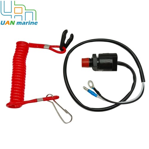 Saklar Kill Stop dan Tali Pengaman untuk Yamaha Outboard 2-Tak 6-40HP (66T-82575, 6E9-82575-09, 6E9-82575-02)