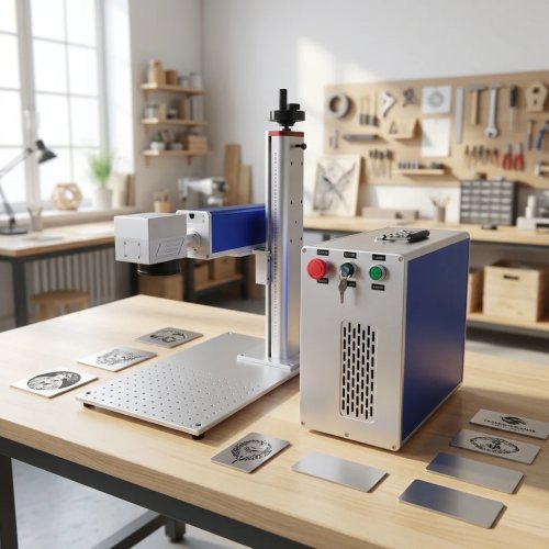 Derek 20W-100W Fiber Laser Engraving Machine with Sino Galvo Head, High-Accuracy Air-Cooled CNC EZCAD Control for Jewelry Marking