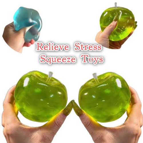 Squishy Green Apple Stress Ball – Slow Rising Squeeze Fidget Sensory Toy for Autism Relief, Adults & Kids, Christmas Gift
