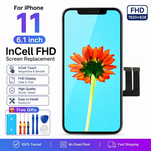 iPhone 11 LCD Screen 6.1 inch Full HD In-Cell Display with 3D Touch Digitizer Replacement (A2111 A2221 A2223)