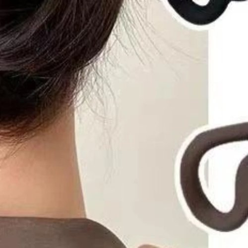 2PCS Matte Hair Clamps, Black & Brown Banana-Shaped Clips, Trendy Hair Accessories for Women's Chic Updos
