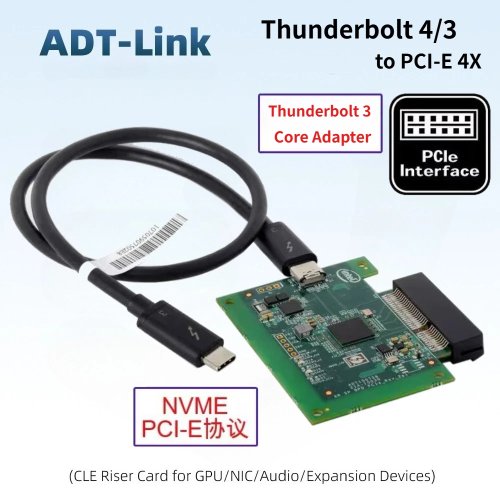 Thunderbolt 3/4 to PCIe 4X Expansion Board, External GPU Dock, USB4 Chip, PCIe to USB3.1 USB-C for SSD & Graphics Card