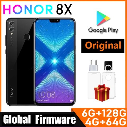HONOR 8X Smartphone, Global Firmware, Kirin 710, 6.5-Inch, 20MP Rear Camera, Fingerprint Recognition, Used Phone