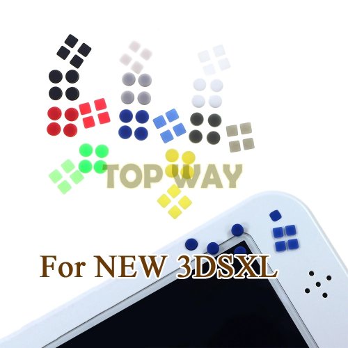 1 Set Guscio Anteriore e Posteriore, Copri Piedini a Vite, Cuscinetti in Gomma per New 3DS XL 3DS LL