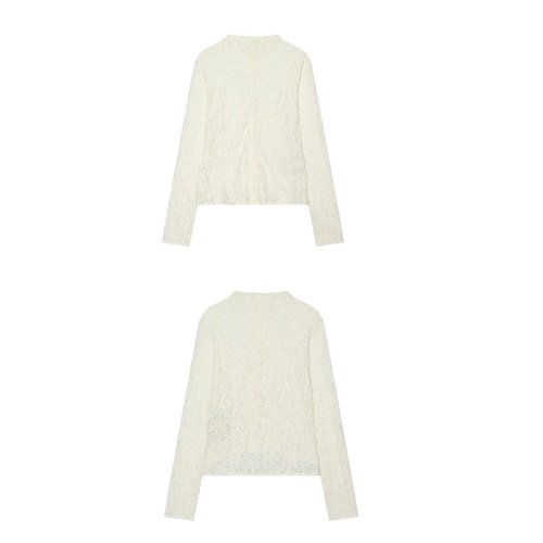 Women's Lace Long Sleeve Top 2026 Spring Autumn European Casual Fashion Light Luxury Sexy Classic Street Style