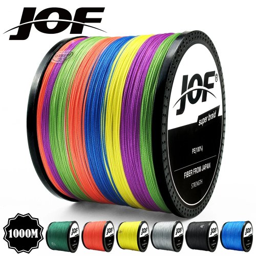 สายเอ็นตกปลา PE แบบถัก JOF 300M 500M 1000M 8 เส้น 4 เส้น 18-88LB หลายเส้นใย แข็งแกร่งเป็นพิเศษ ญี่ปุ่น หลากสี