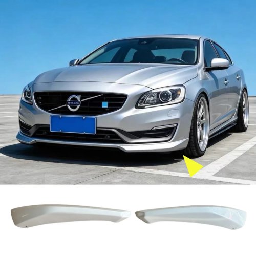 Front Bumper Diffuser Splitter Lip Corner Protector Spoiler Body Kit for Volvo S60 V60 2014-2019 Tuning Accessories