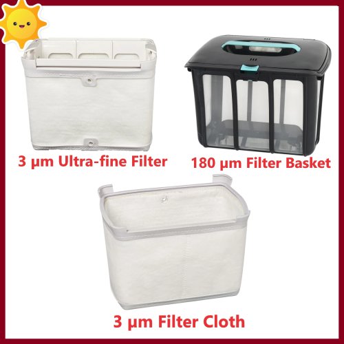 3 µm Ultrafeinfilter & 180 µm Korb für Aiper Scuba S1, Scuba S1 2025 Roboter-Poolreiniger, Filterkorbrahmen, Korbtuch