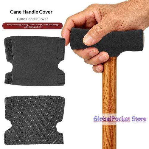 1Pc Soft Anti-Slip Cane Handle Cover - Shock Absorption Adjustable Crutch Pad for Elderly Walking Aid