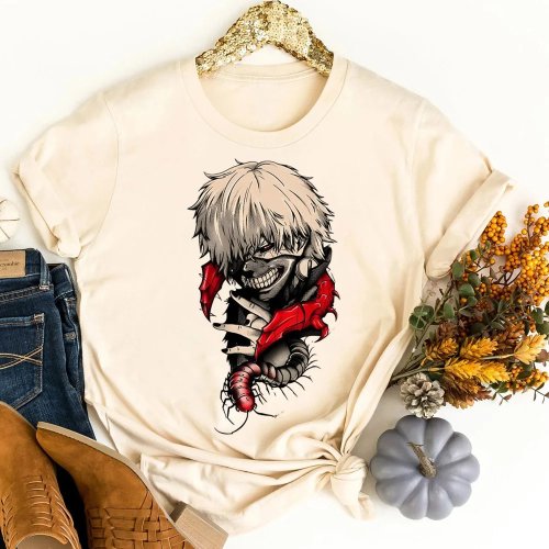 Koszulka damska Tokyo Ghoul w stylu Harajuku, cutecore, gyaru, emo, psychodeliczna, streetwear z 2000s