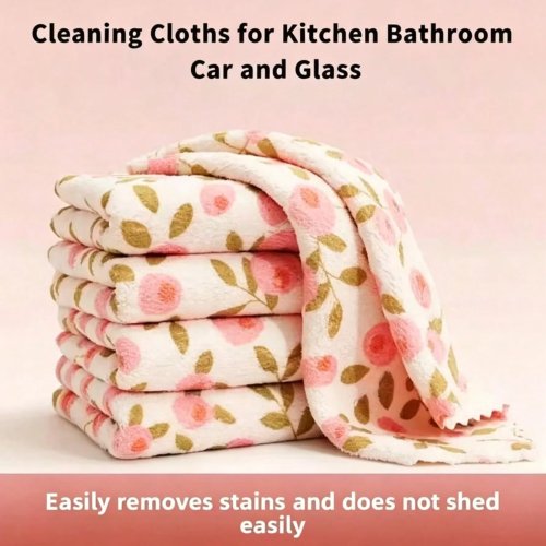 Paños de limpieza de felpa coral, alta absorción, secado rápido, multiusos para cocina, baño y auto