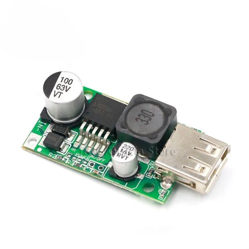 LM2596HV DC-DC Step Down Buck Converter Module 9-48V naar 5V 3A USB Lader