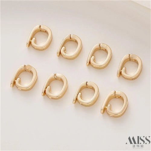 14K Gold Plated Sunflower Seed D-Shaped Clasp Connector for DIY Bracelet Necklace Pendant Jewelry Making Accessory