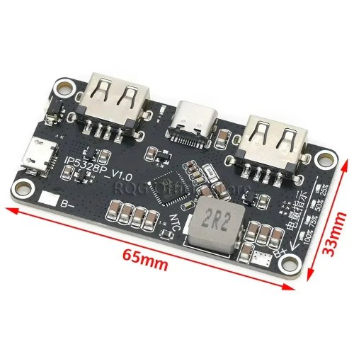 IP5328P Dual USB 18650 Battery Charger Board Type-C 3.7V Step-Up Fast Power Bank Module QC2.0 QC3.0