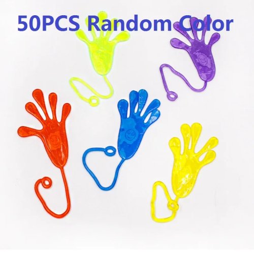 5-50 Pcs Funny Sticky Hands Toy – Elastic Squishy Slap Palm Novelty Gift Party Favors