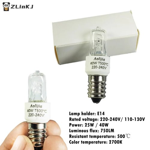 1개 오븐용 전구 25W/40W E14 220-240V 할로겐 고온 내성 500℃ 오븐, 건조기, 전자레인지용