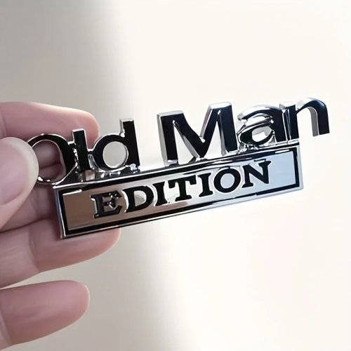 Funny Old Man 3D Emblem Sticker Badge for Car Truck SUV – Universal Fender Door Decoration