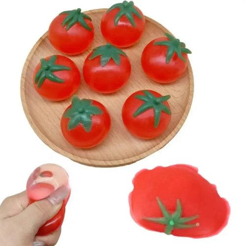 Palla antistress pomodoro morbida gioco sensoriale per ADHD autismo, gioco da strizzare lento rimbalzo per adulti e bambini regalo di Natale
