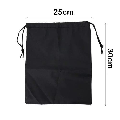 Drawstring Closure Waterproof Nylon Multi-Functional Storage Pouch - Portable Black Cosmetic Bag