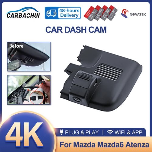 4K UHD 2160P Car DVR Dash Cam with WiFi, Night Vision, Plug and Play for Mazda Mazda6 Atenza - Wireless Dashcam