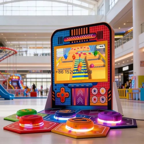 Wmwmnu Commercial Interactive VR Jumping Game System with Motion-Sensing Jump Mats for Indoor Playgrounds & Multiplayer Fitness