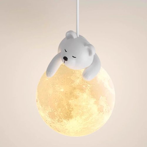 Lámpara de pared para cuarto de niño oso conejo blanco, luz nórdica para bebé, decoración niño niña