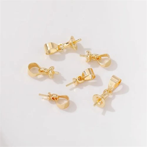 14K Gold Jewelry Making Findings Kit: Melon Seed Spacers, Pendants, Clasps & Pearl Pins for DIY Bracelets and Necklaces